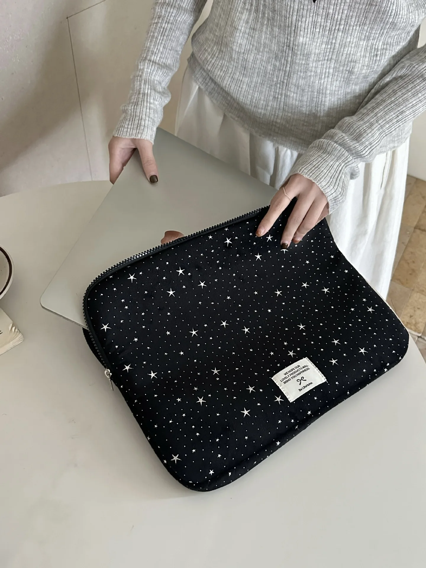 Korean version Laptop Sleeve 11 13.3 13.6 14 15 15.6 Inch For Macbook Dell Huawei Samsung HP Lenovo Ipad Cute Stars Tablet Pouch