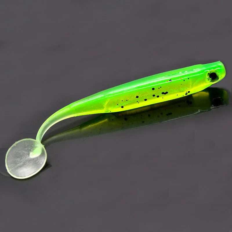 2 teile/los 7 cm/9 cm 2g/5g Wobbler Angeln Locken Regenbogen Shiner Köder T schwanz Bionic Weiche Silikon Künstliche Realistische Angelgerät