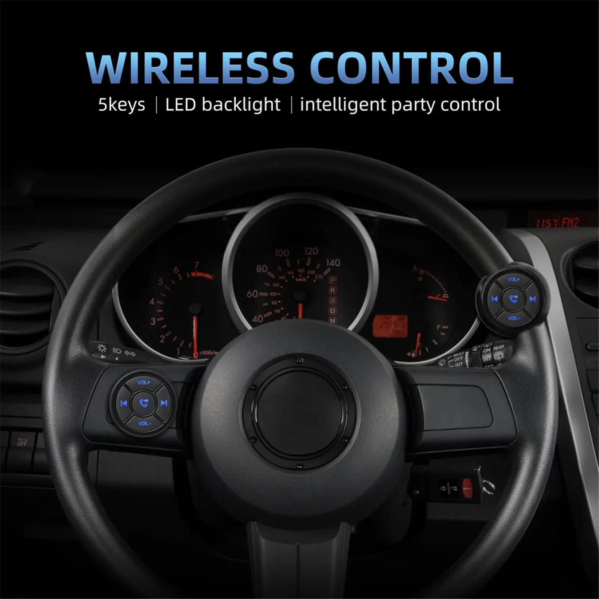 New Wireless Bluetooths Remote Controller Car Motorcycle Bike Media Button MP3 Music Player for IOS Android Phone Tablet