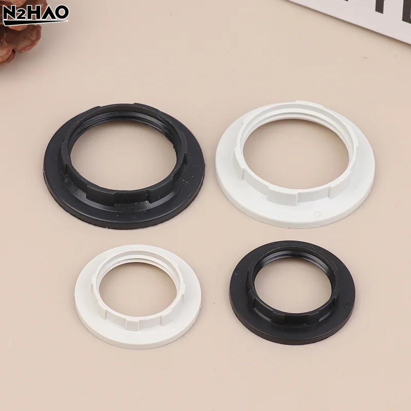 10Pcs E14 E27 Threaded Lamp Socket Rings Pack Black White E12 E26 Lock Lamp Shade Rings For Standard Base Lamp Holder