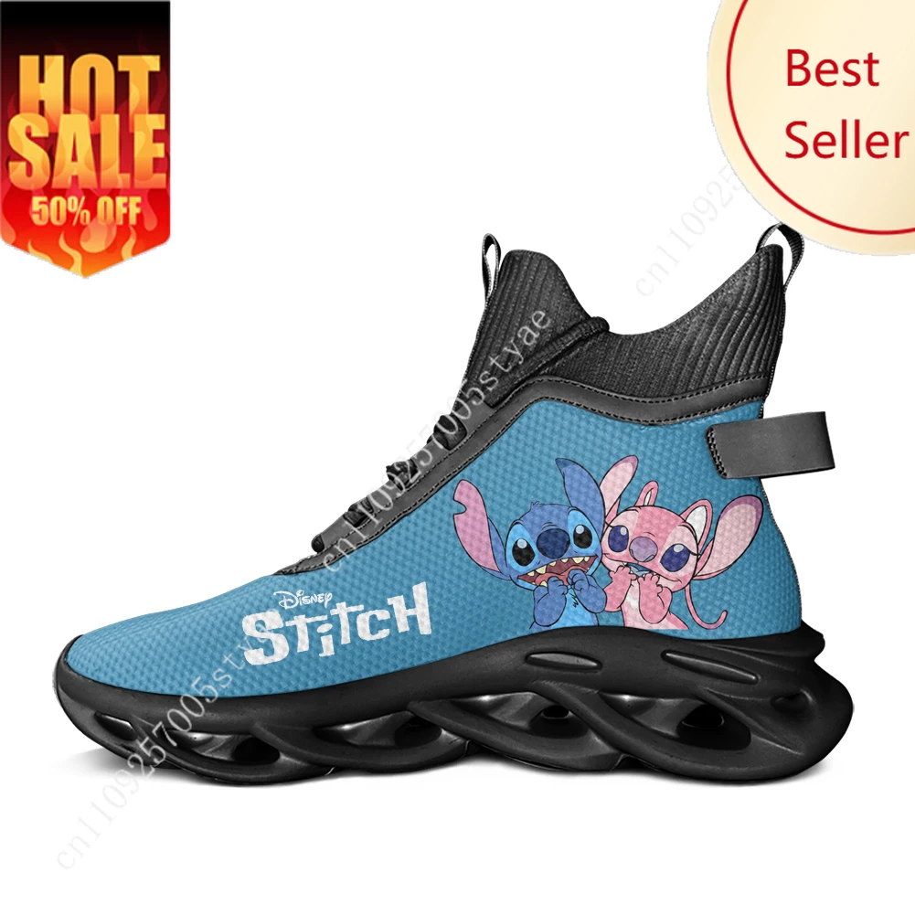 

Disney Stitch High Top Flats Sneakers Mens Womens Sports Custom Shoes Casual Running shoes