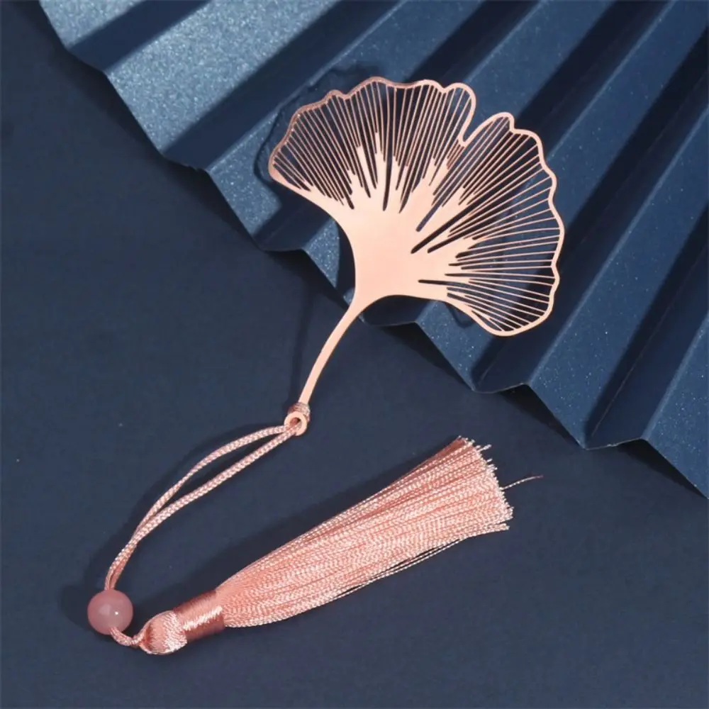 Stationery Birthday Gift Apricot Leaf Metal Reading Bookmark Book Paginator Hollowed Leaf Flower Bookmark Book Page Marker