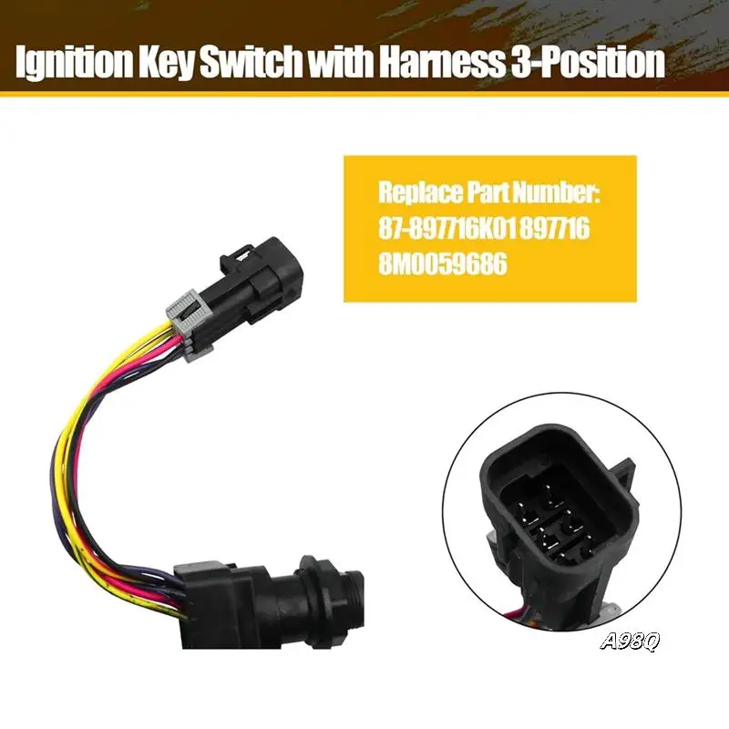 

Ключ зажигания с жгутом проводов для подвесного мотора Mercury Marine Quicksilver 87-897716K01 897716 8M0059686