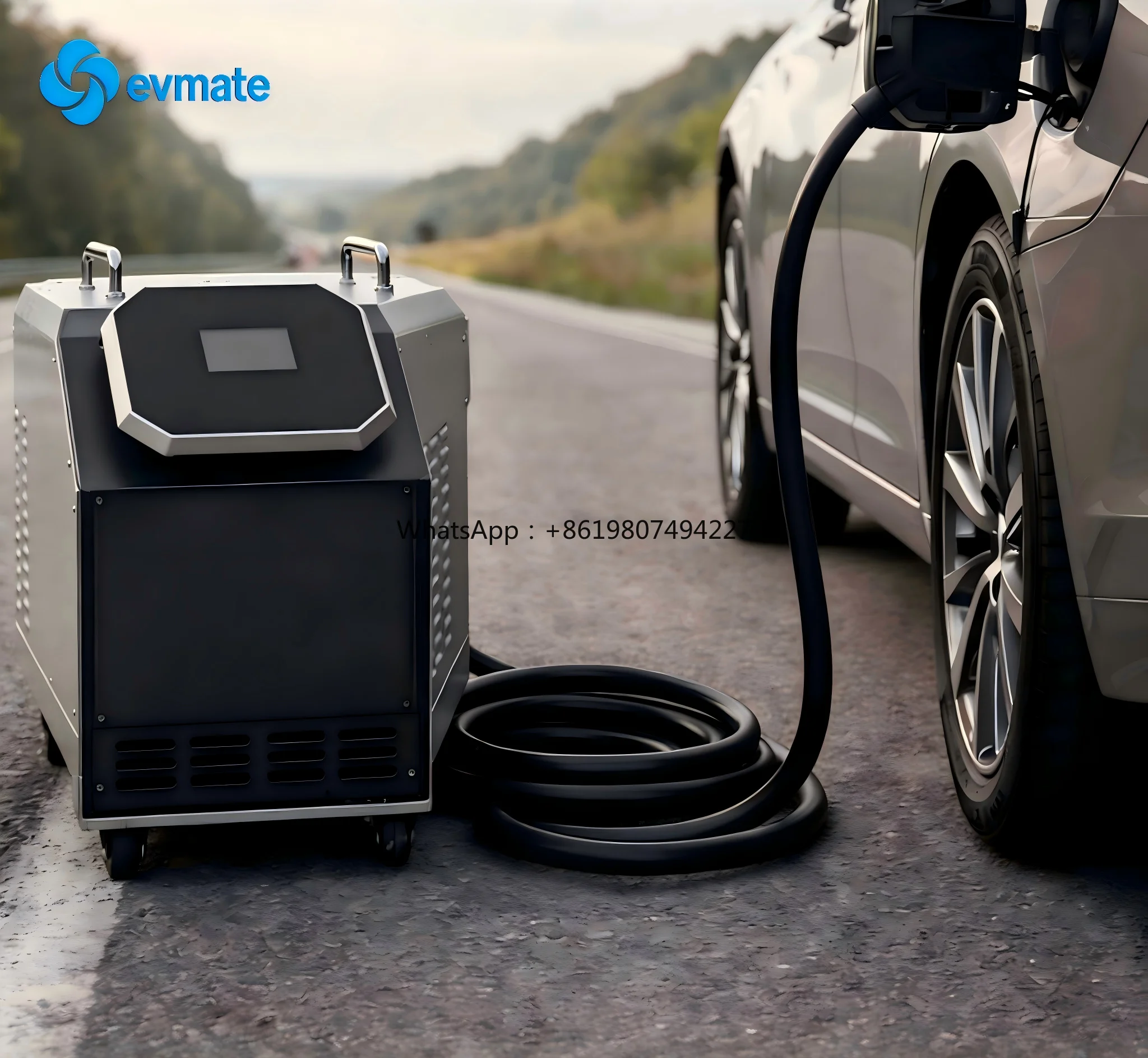 20kW DC Portable Charger Mobile  CCS2 /GBT/ CHAdeMO EV Charging Solution 4.3Inch Touch Screen