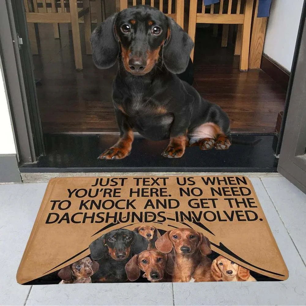 

CLOOCL No Need To Knock Dachshund Doormat 3D Print Pet Dog Doormat Non Slip Floor Mat Decor Porch Doormat 40X60CM Drop Shipping