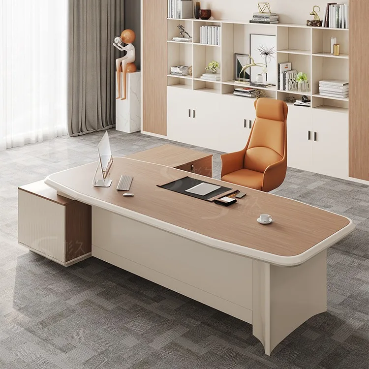 

Boss desk simple modern president computer and chair combination office single light luxury large class