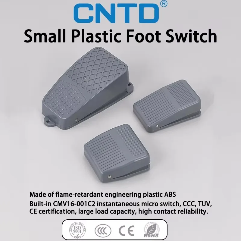 CNTD CFS-201 Foot Switch Pedal Momentary 1NO 1NC 10A 250V ABS 1M 2M 3M Cable Industrial Micro Switch CNC Press Machine