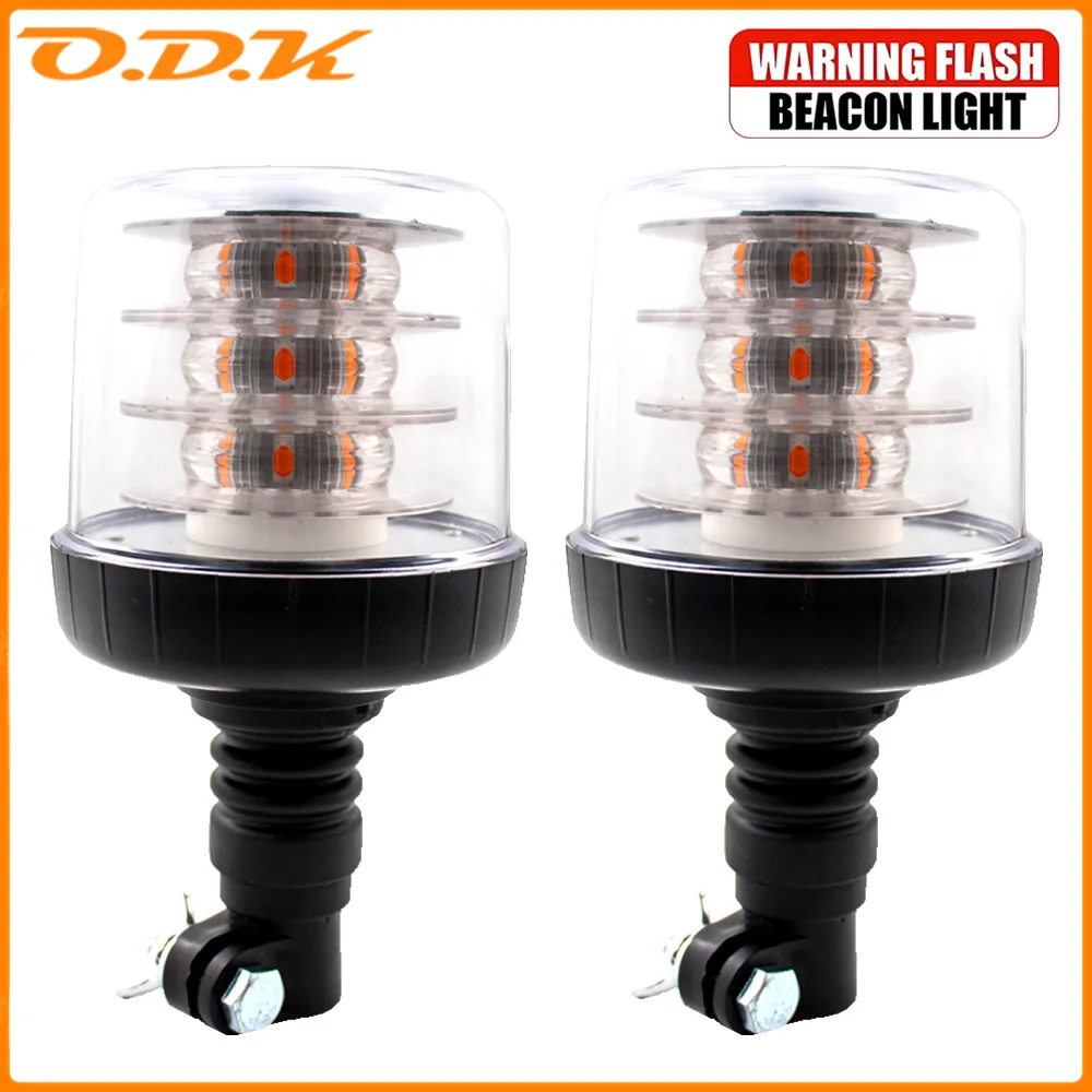 1/2PCS 12V-30V 18 LED Warning Emergency Strobe Light Flashing Beacon Roof Rotating Lamp Car Truck Tractor Accessories 12V 24V