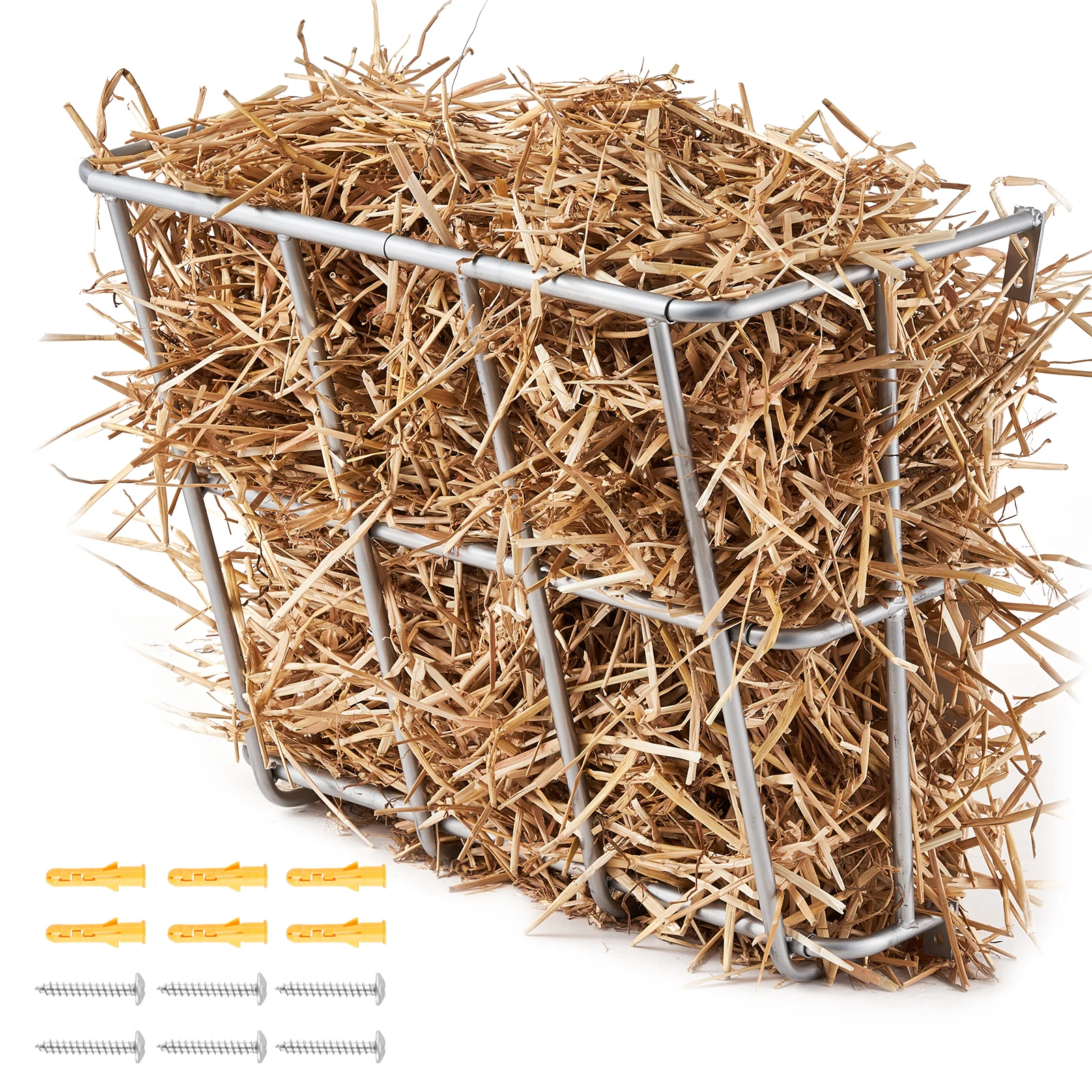 VEVOR Comedero para Heno de Cabra de capacidad de 84,1 L, Rejilla de Acero Resistente para Heno de Cabra, Soporte para Heno de Caballo, Rejilla de Alimentación de Múltiples Lados para Ovejas, Ganado