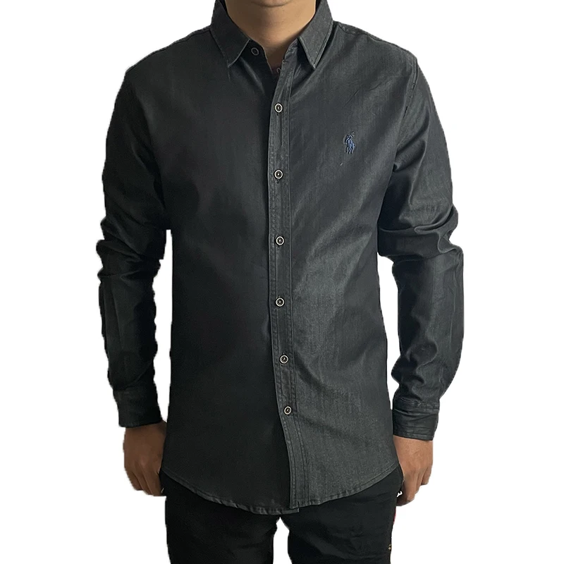 

Slim Fit Long Sleeve Men's Denim Shirt Casual Thin Style Korean Workwear Japanese Retro Spring Autumn Summer Outdoor Jacket