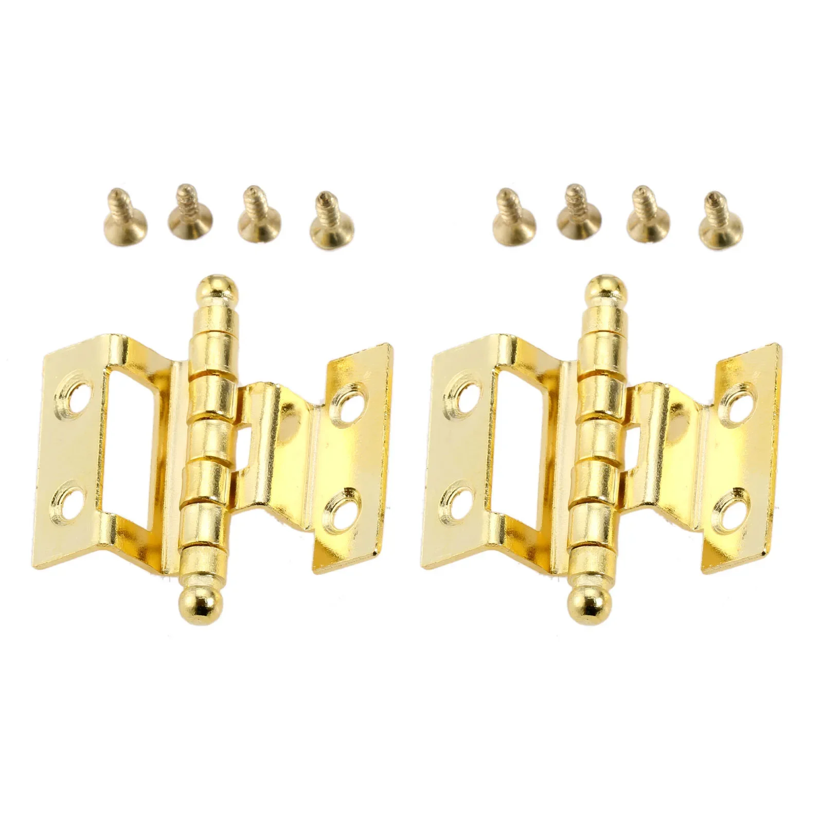 2Pcs 40*40*10mm Cabinet Door Luggage Furniture Decoration Hinges Jewelry Wooden Box Vintage 8 Holes Double-sided Folding Hinges