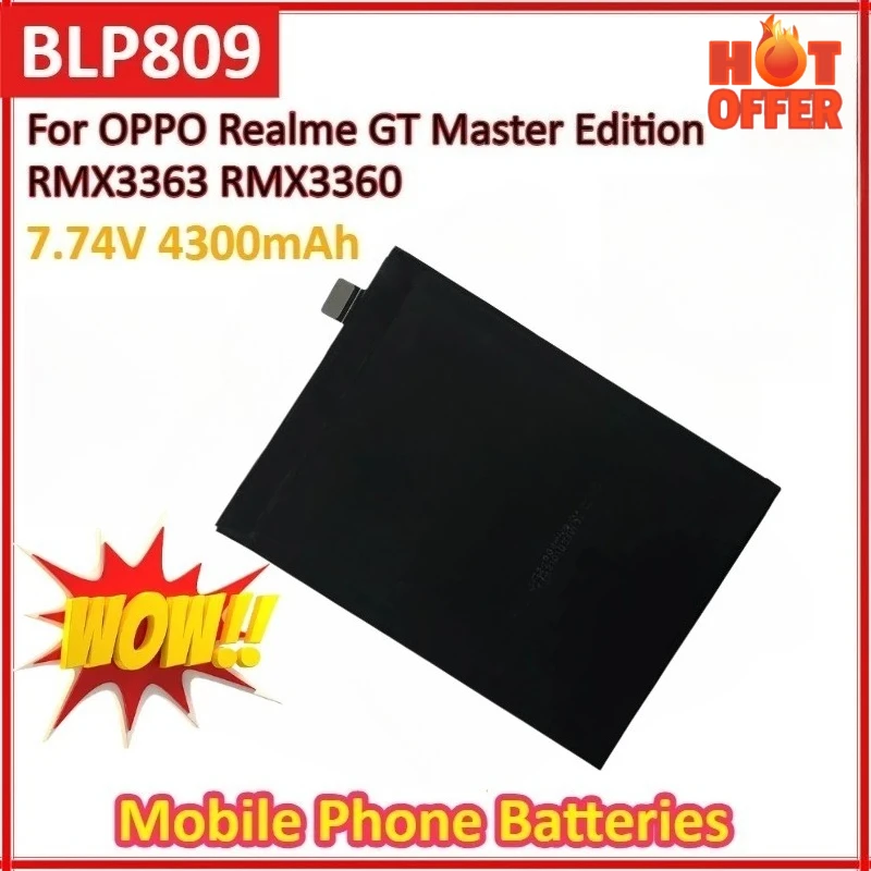 

New BLP809 7.74V 4300mAh for OPPO Realme GT Master Edition RMX3360 RMX3363 Replacement High-Capacity Mobile Phone Battery
