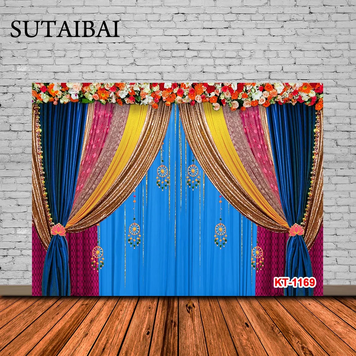 India Pooja Photography Backdrop Puja Ganpati Pooja Traditional Mehndi Festival Background Wedding Party Marigold Garlands Prop