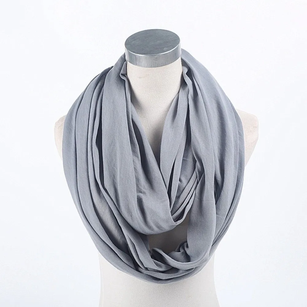 

New Solid Color Infinity Scarf Lightweight Soft Circle Scarf Cotton Blend Loop Scarf for Women