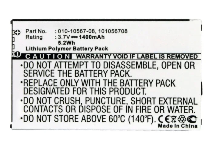 GPS Navigator Battery for Garmin iQue M5 fits Garmin 010-10567-08 101056708 IA1XB12H2 GPS, Navigator battery 1400mAh 3.70V Black