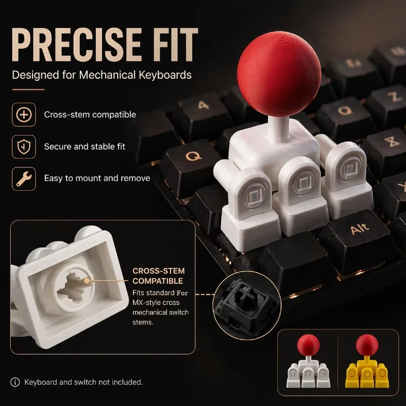 3D Printing Game Joystick Keycaps Mechanical Keyboard Keycaps WASD Directional Keys Keycaps Keyboard Accessories Fits Cross Stem