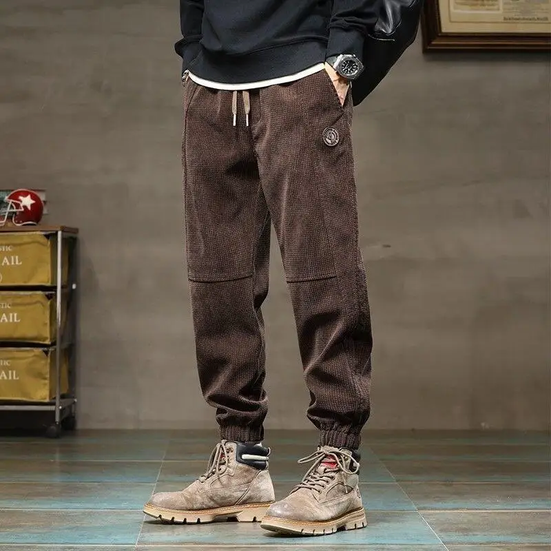 ملابس للرجال رجل السراويل سراويل شتوية Sweatpants السراويل الحرارية الشباب الزي ملابس كاجوال Y2K الملابس موضة الصوف مبطن