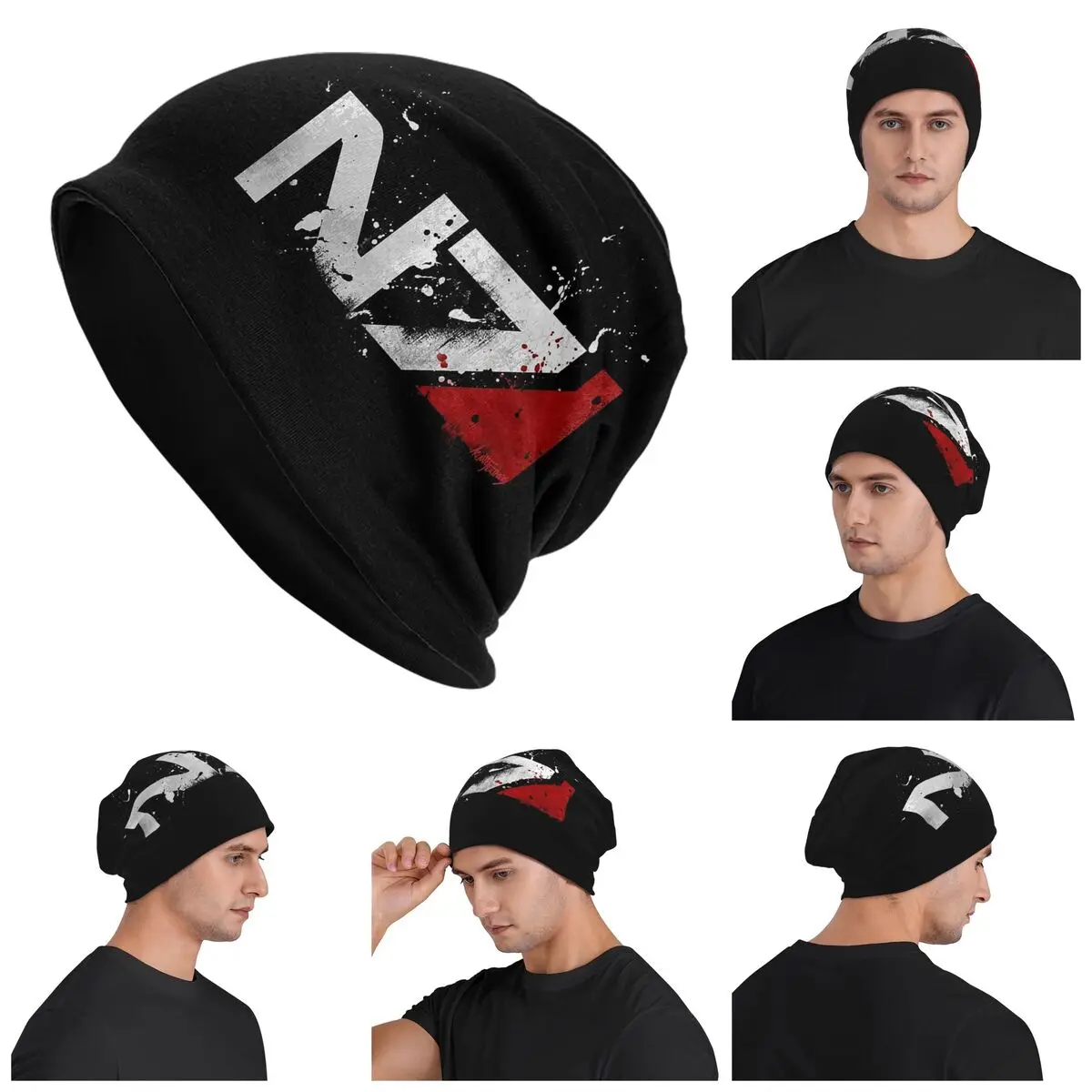 

Mass Effect Distressed N7 теплая вязаная шапка модная шапка-капот осень-зима уличные шапки шапки для мужчин женщин взрослых