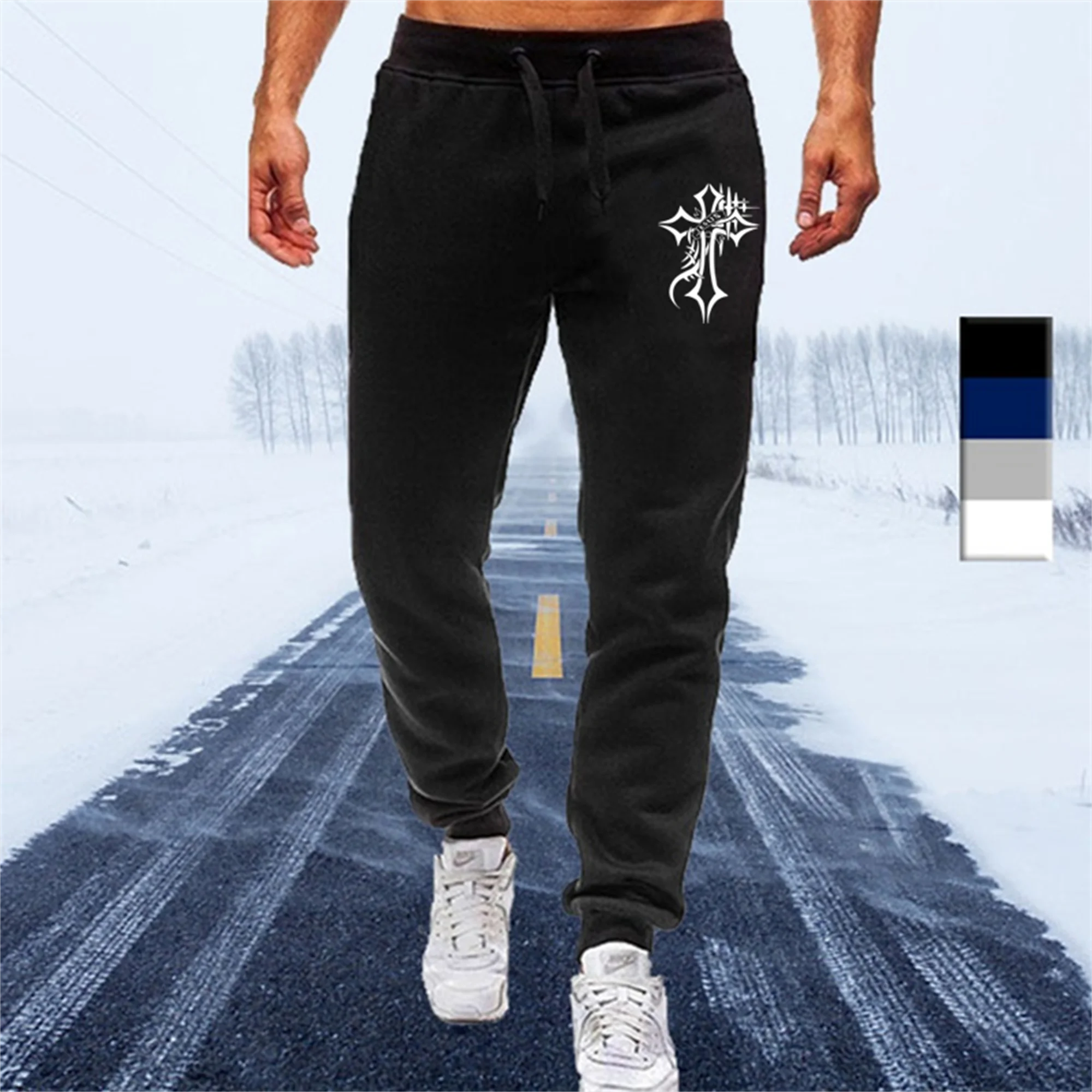 Men\'s Cross Sweatpants High-quality loose cotton pants jogging pants casual fitness jogging pants four seasons models sweatpants
