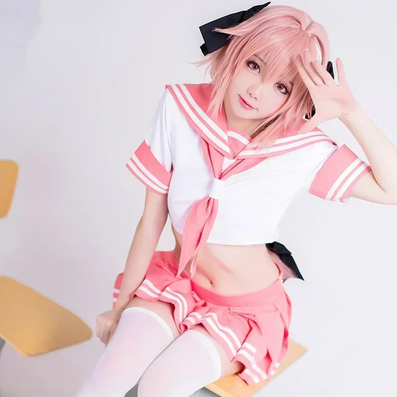 Nouveau Costume de Cosplay Fate Apocrypha Rider Astolfo pour Hommes, Uniforme Scolaire JK, Tenue de Marin pour Femmes, Costume d'Halloween Anime
