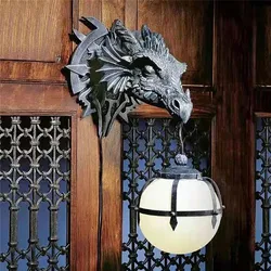 LED Dinosaurier Hängen Lampe Laterne Industriellen Stil Harz Drachen Kopf Handwerk Pendent Lampe Halloween Dekoration Wand Dekoration