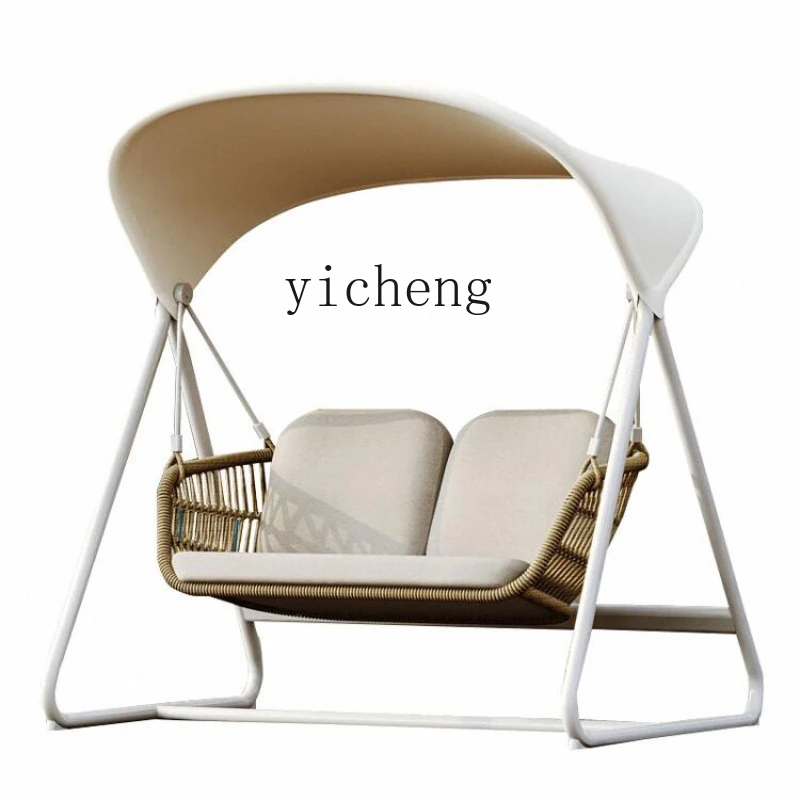 Tqh Outdoor Swing Glider Balcony Double Casual Rocking Chair Indoor Rattan Cradle