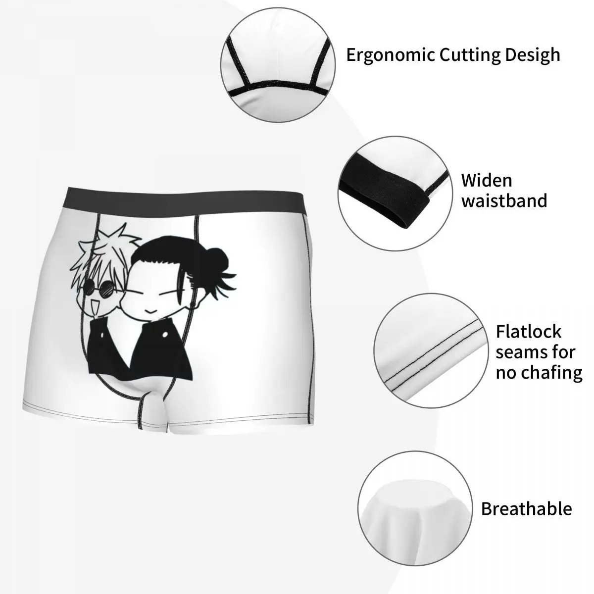 سراويل داخلية بوكسر Gojo Satoru وGeto Suguru سراويل داخلية للتهوية للرجال هدية لصديقك