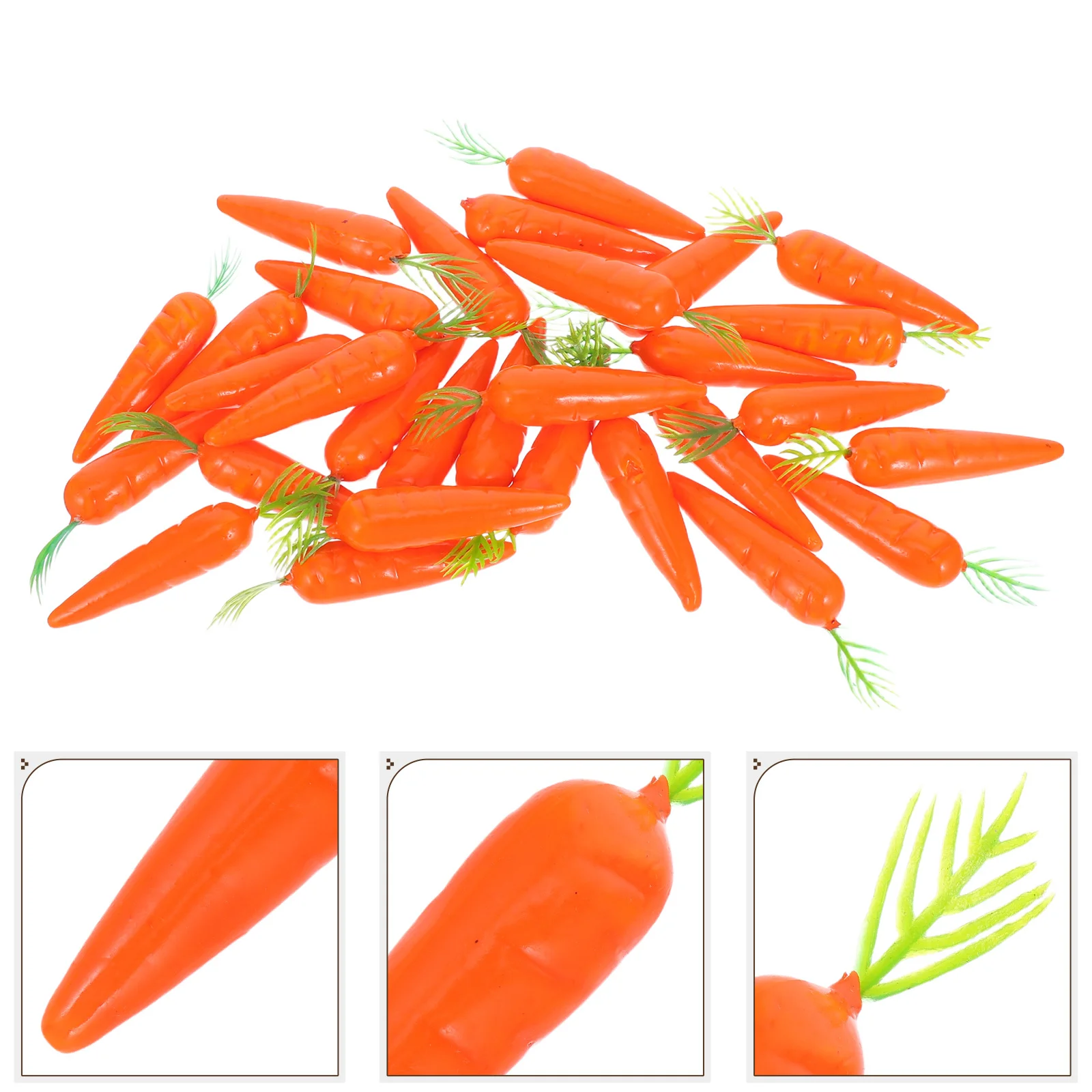 

30Pcs Mini Artificial Carrots Realistic Fake Carrot Decorations for Home Tabletop Spring Party Decor Simulated Vegetable