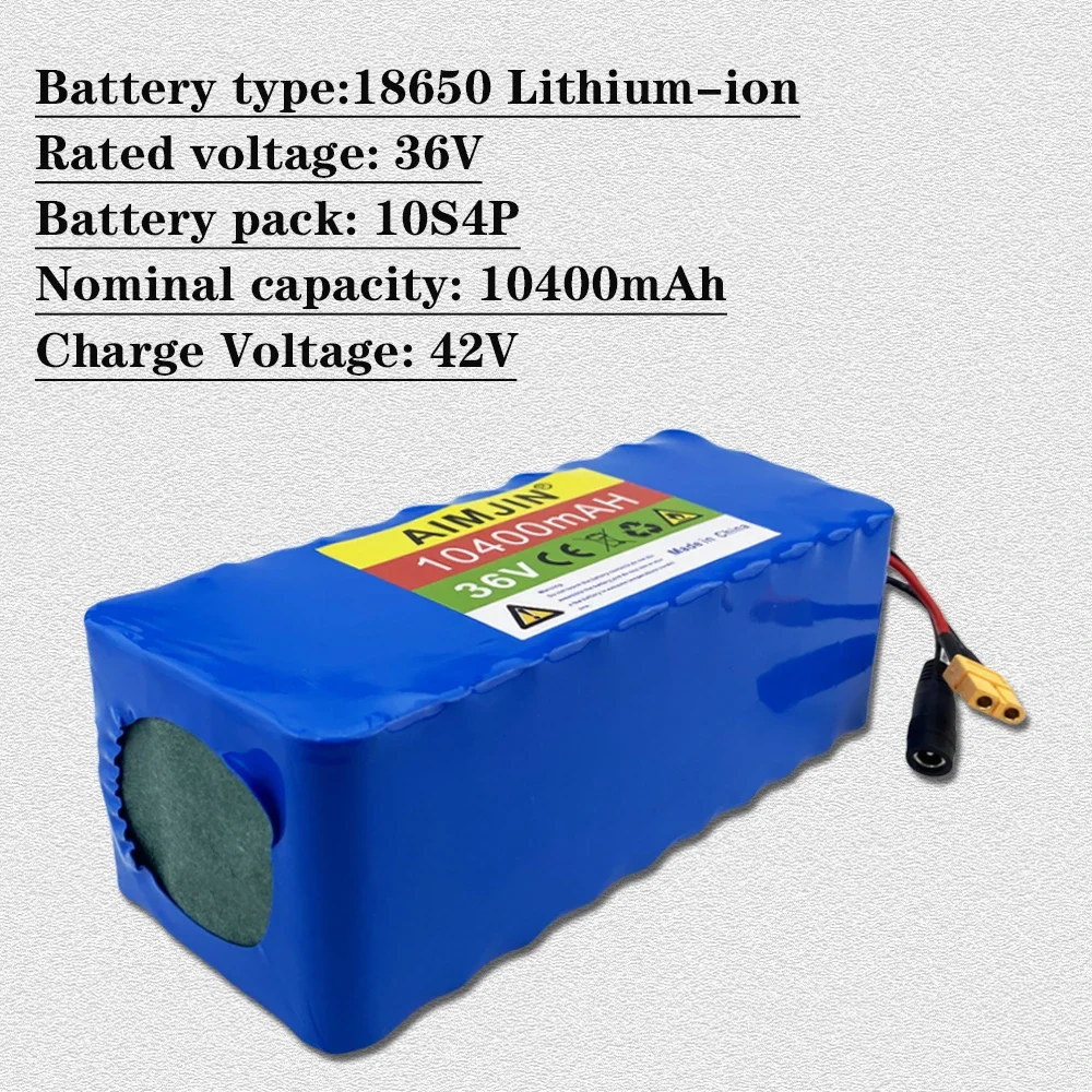 10S4P 36V 10400mAh Electric Scooter แบตเตอรี่ลิเธียม 18650 แบตเตอรี่ 36V 10.4Ah ไฟฟ้าสกู๊ตเตอร์ไฟฟ้าสกู๊ตเตอร์แบตเตอรี่ 36v