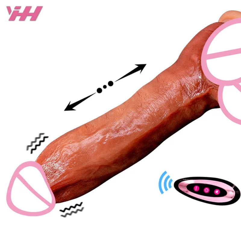 Wireless Vibrator Telescopic Dildos For Women Big Dildo Vibrador Heating Skin Feeling Dick Realistic Penis Silicone Small Dick