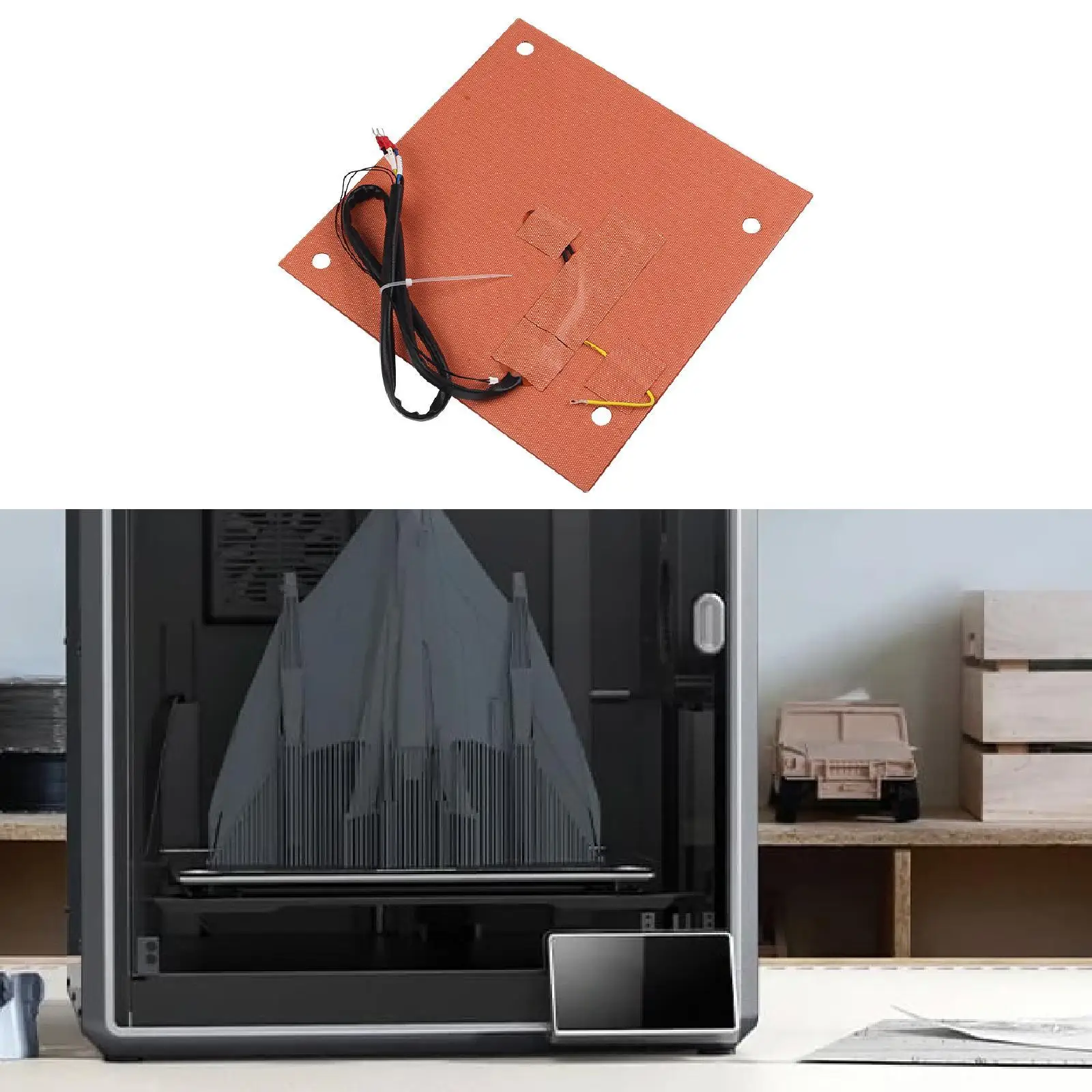 3D Printer Part for K1 Max Hot Bed Efficient Heating Performance Heating Pad 305x301mm Heating Parts Nylon Material