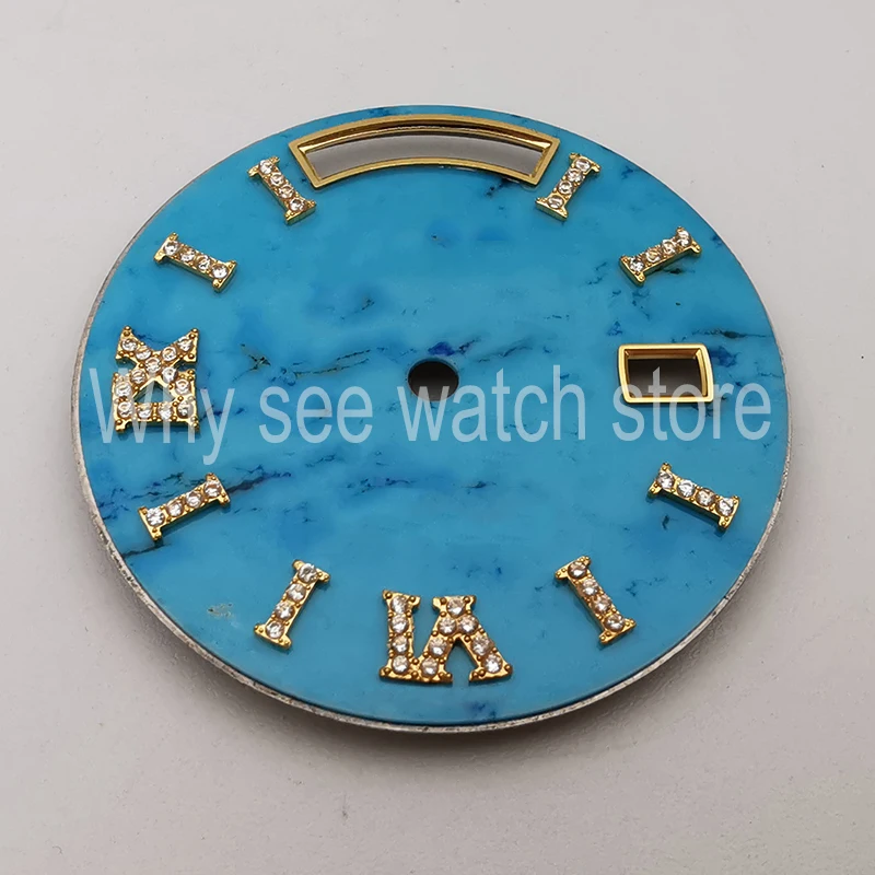 Good Quality Watch Accessorious Turquoise Watch Dial For Day Date 118238 18238 Fit to 3155 Movement, Aftermarket Watch Parts