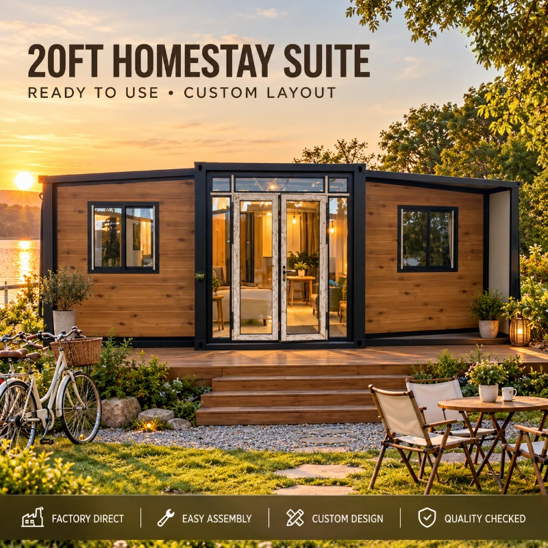 20-40 Ft Expandable Container House Ready-to-Ship Steel Structure Modular House For Small Families Mobile Homes House Container