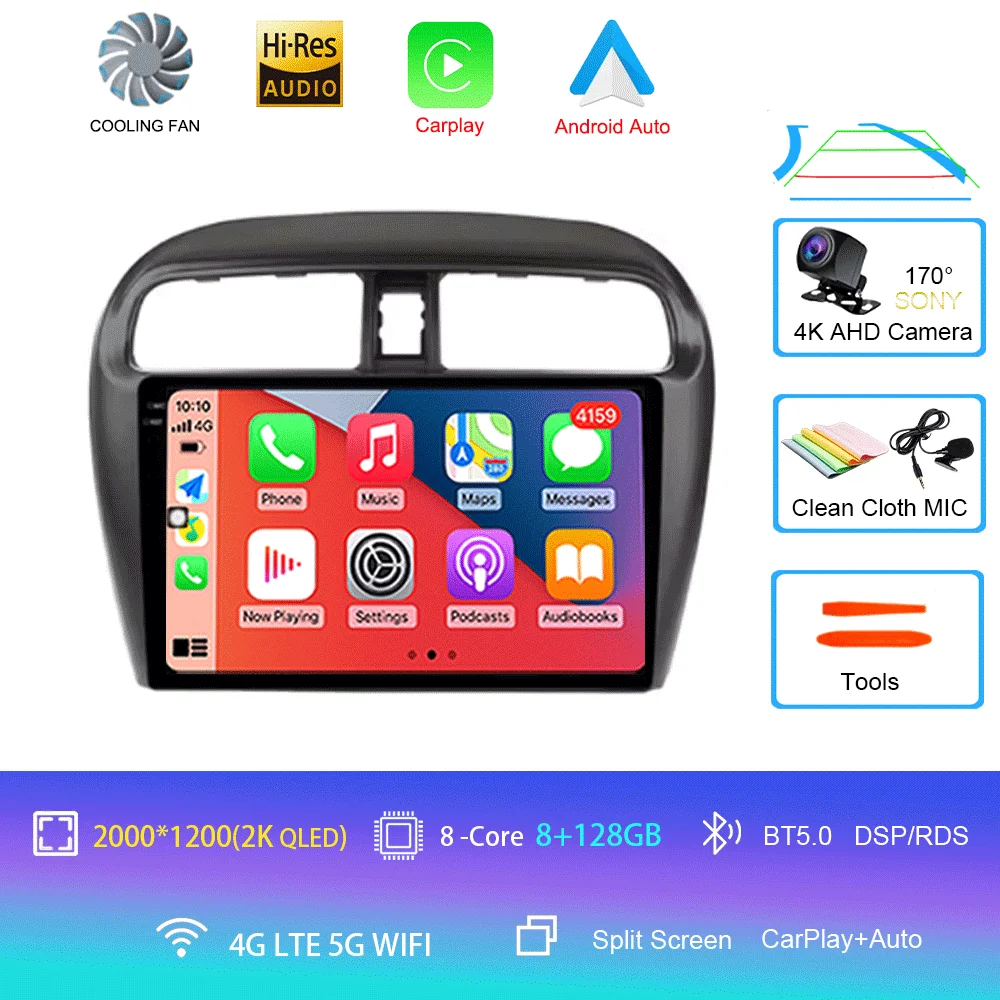 Android 16 autoradio voor Mitsubishi Mirage Attrage 2012-2018 Space Star 2014 GPS navigatie stereo multimedia