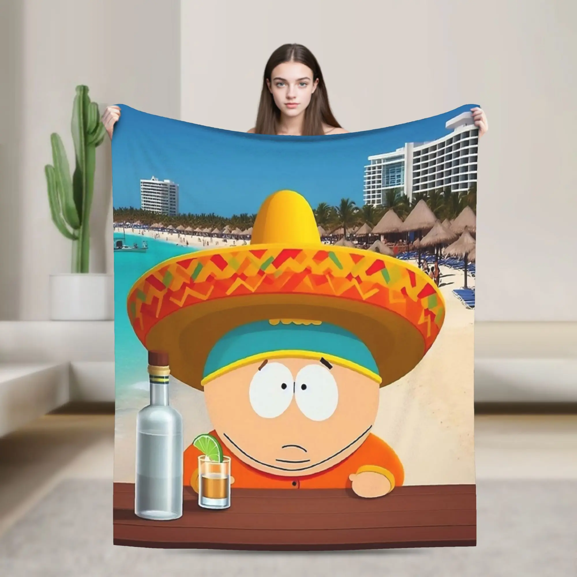 

Эрик Картман на праздник Мексика Одеяло Southparks Бархатное супер теплое одеяло с принтом для дома и улицы Плюшевое тонкое одеяло