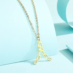 Kinitial Handmade Science DNA Stainless Steel Necklace For Women Vintage Biology Pendant Necklace Teacher Gift