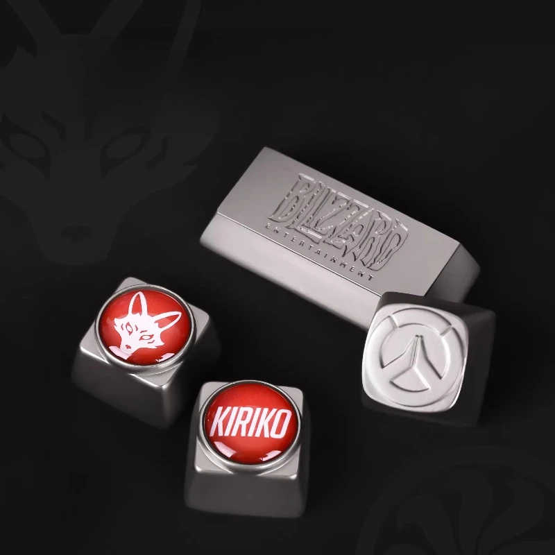 [Official]1Pc Game Overwatch Metal Keycaps D.Va Genji Kiriko Theme  Aluminium Alloy Key Cap OEM R4 Height Stereoscopic relief