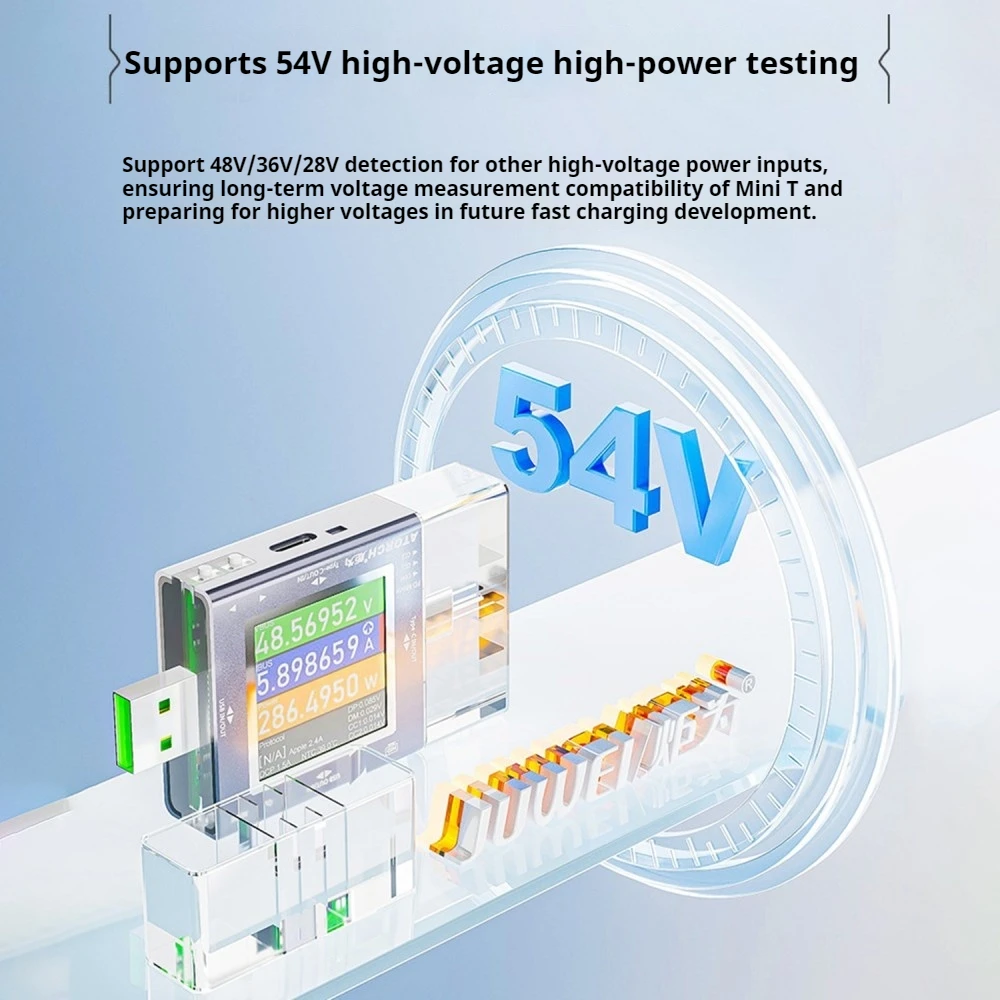 

TU13 DC0-50V 6.5A Mobile Phone Charger Capacity Monitor USB+Type-C Voltage Current Meter Power Tester PD Fast Charging Protocol