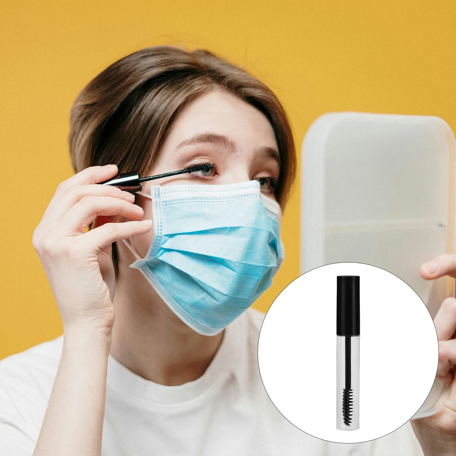 6 uds tubo de rímel vacío contenedor botella de crema de pestañas botella de pestañas transparente maquillaje de viaje tubo vacío esencial