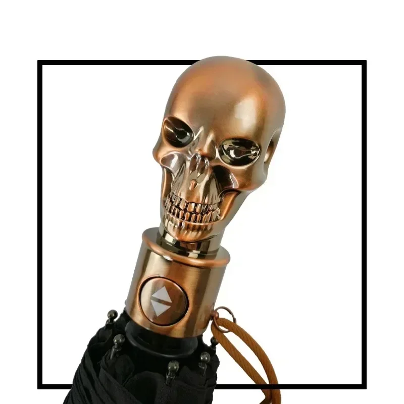 

Высококачественный зонт с изображением черепа в стиле панк для джентльменов, ветрозащитный, для солнечной и дождливой погоды