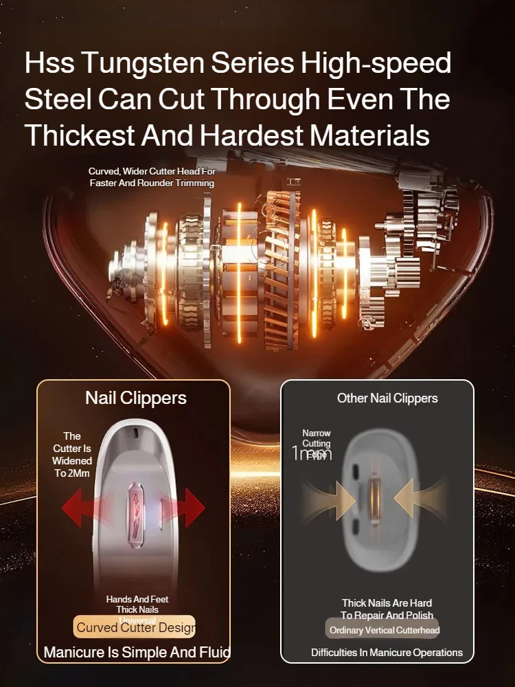 ベビー電動ネイルトリマー USB充電式ネイルトリマー LEDライトと3段階の速度調整機能付き 指爪カッターポリッシャー