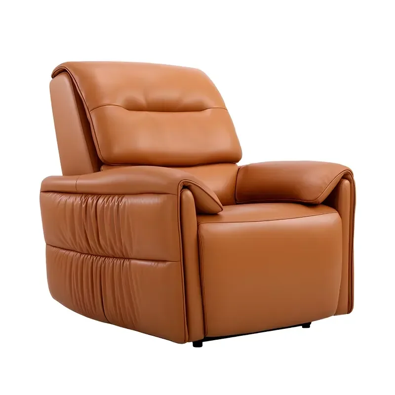Factory Custom Sl Track Soft Contact Surface Layer Cowhide Seaside Sunset Intelligent Massage Sofa for Family Massage