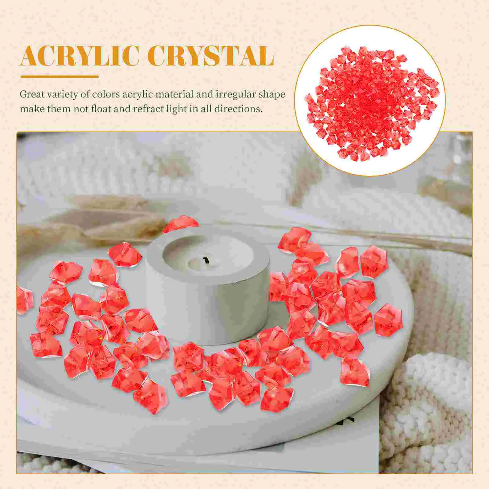 Simulation Broken Ice Cube Colored Fake Cubes Crystal Crushed DIY Rocks Vase Filler Acrylic Stone Artificial Decor Accessories