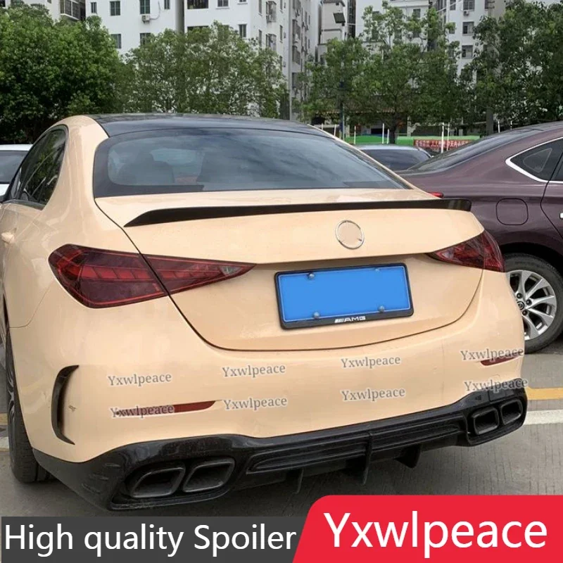 

For Mercedes-Benz W206 C-Class Spoiler 2022 W206 4-door Sedan ABS Unpainted Color C63S Style Rear Trunk Lip Spoiler Car Styling