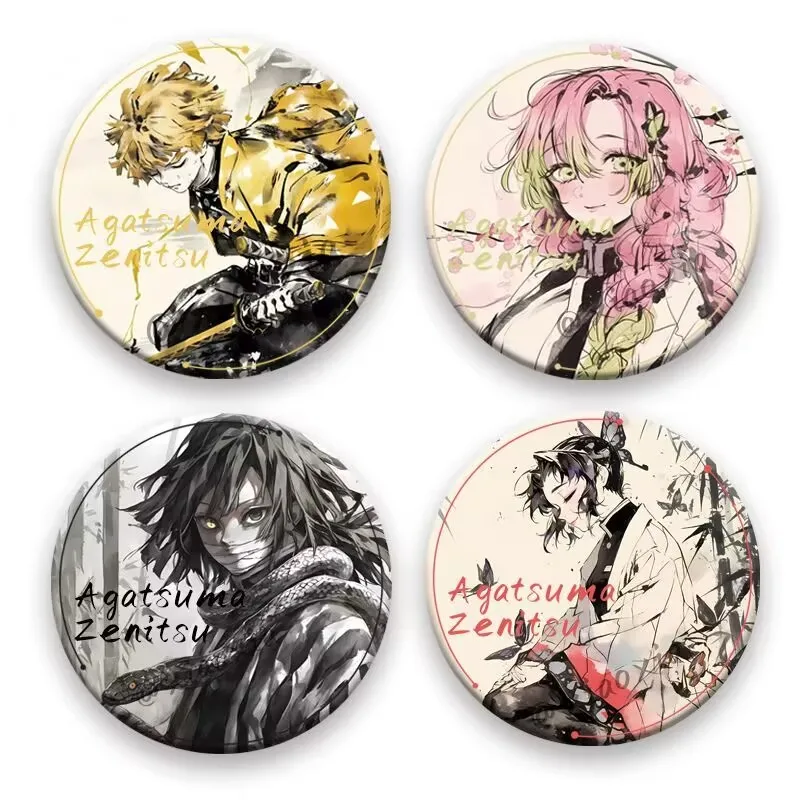 Убийца Демонов: Кимэцу но Яиба, стиль двойной стирки чернил, эмблема двойной вспышки, значок «Бабочка ниндзя, моя жена Йоситака»