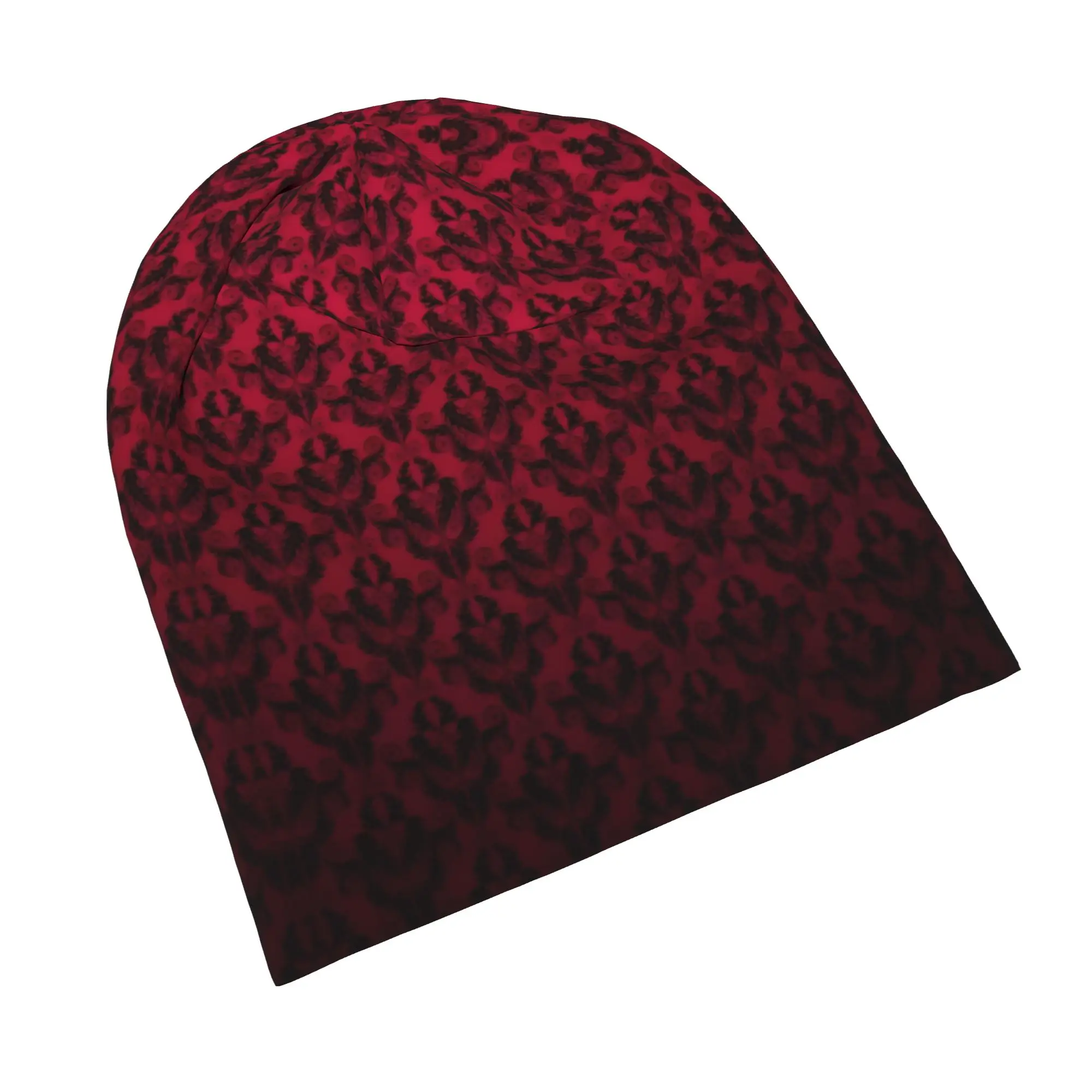 Black Red Queens Hearts Caps Halloween Poker Hip Hop Adult Outdoor Skullies Beanies Hat Spring Warm Dual-use Bonnet Hat