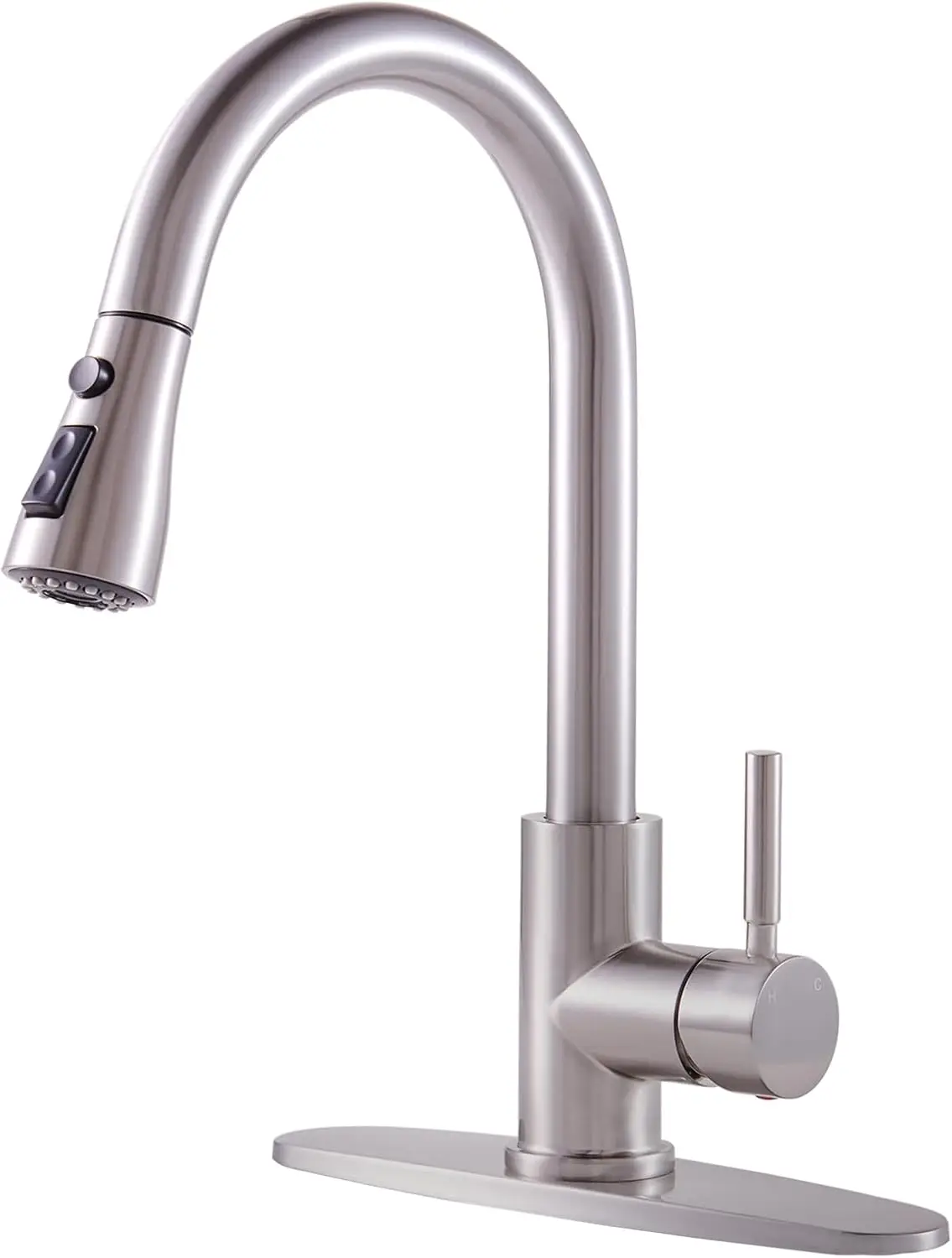 

Выдвижной кухонный смеситель KINGO из матового никеля, одинарная ручка из нержавеющей стали, 1 или 3 отверстия, для фермерского дома, автофургона, стирки, бара