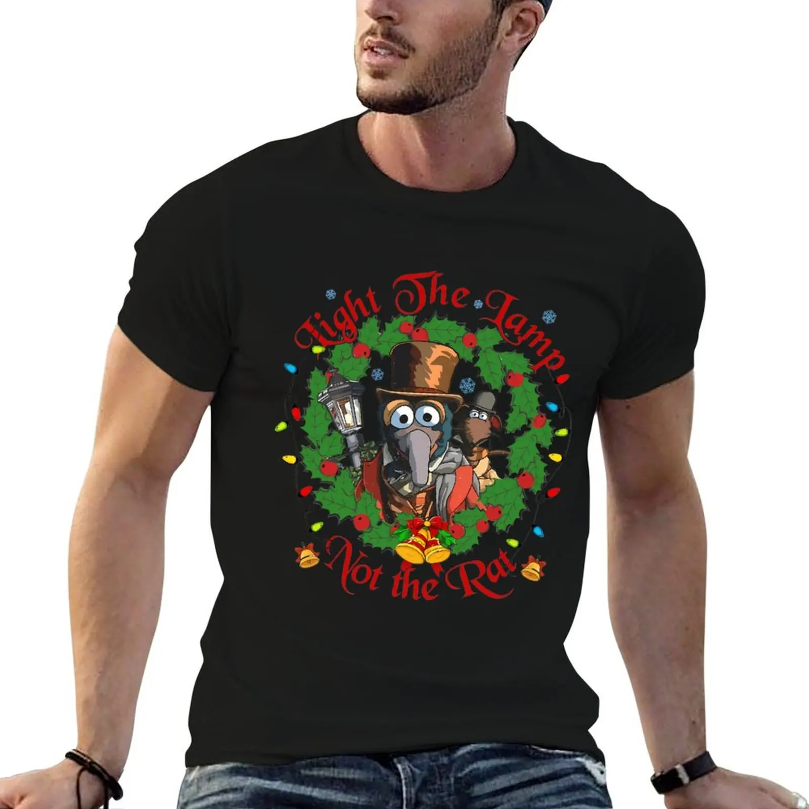 

The Muppets Christmas Carol Gonzo And Rizzo Light The Lamp Not The Rat T-Shirt anime t shirts oversize T-Shirt