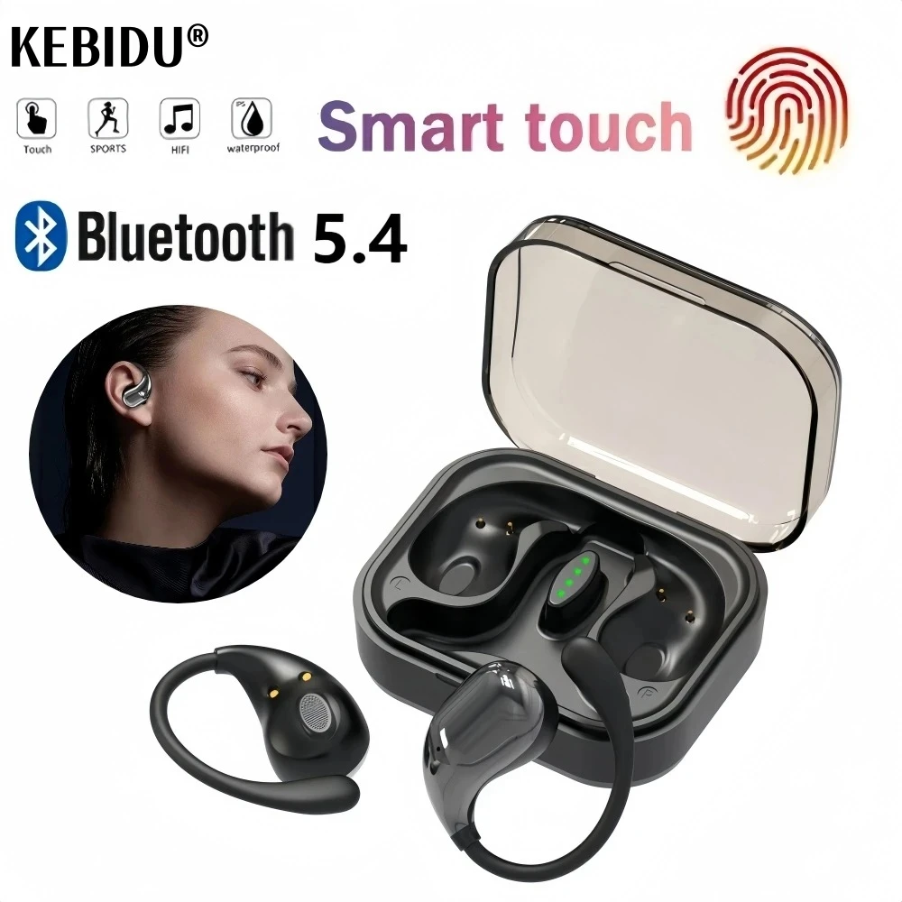 Bluetooth 5.4 Wireless Headphones Bass Earhook Noise Cancelling Earphone Stereo OWS Sports Gaming Headset with Mic for Outdoor