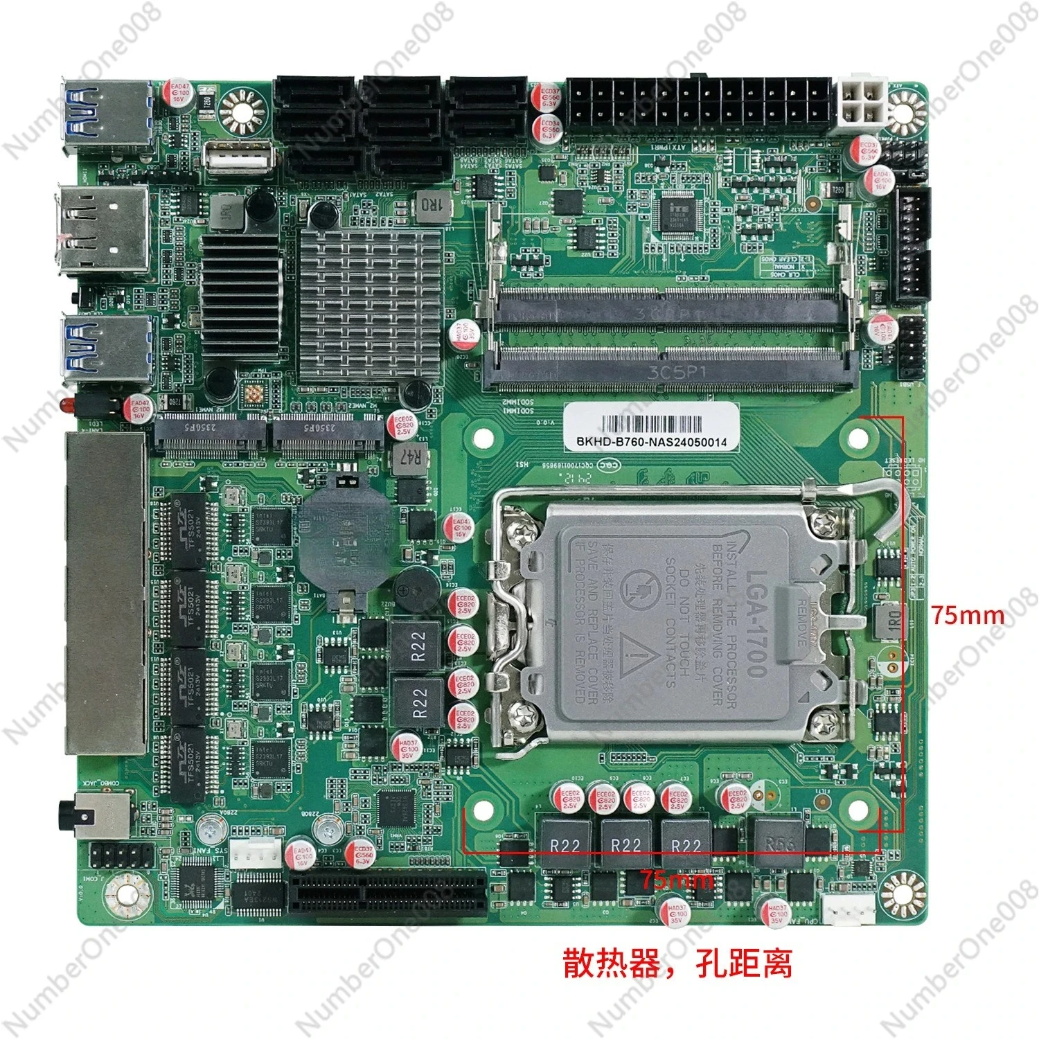 B760 Q670 NAS Motherboard Support 12th 13th 14th Gen CPU 8 Bay Server ITX Board Mini Industrial Motherboard